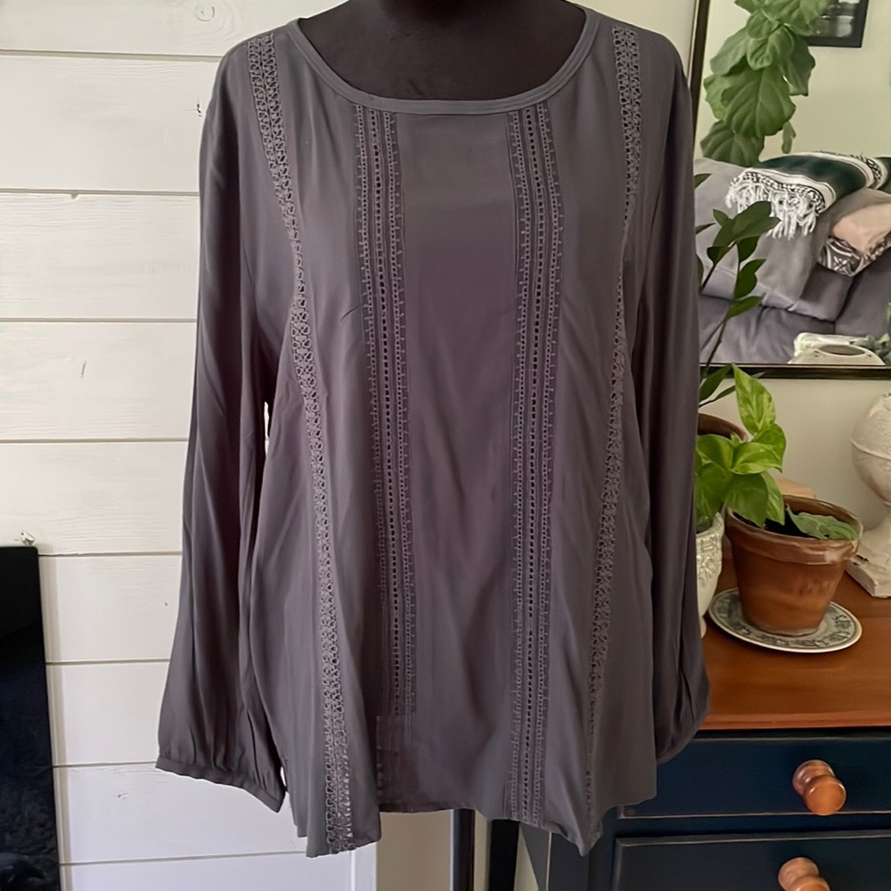 Loft Long Sleeved Embroidered Blouse
